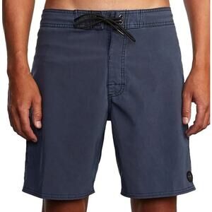 RVCA Mens Size 28 VA Pigment Trunk Board Shorts Navy Tie Front Stretch